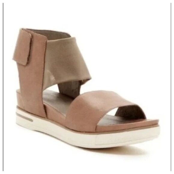 Eileen Fisher Shoes - Eileen Fisher - Spree - Leather Velcro Flat Sandal Velcro Side Beige Size 8